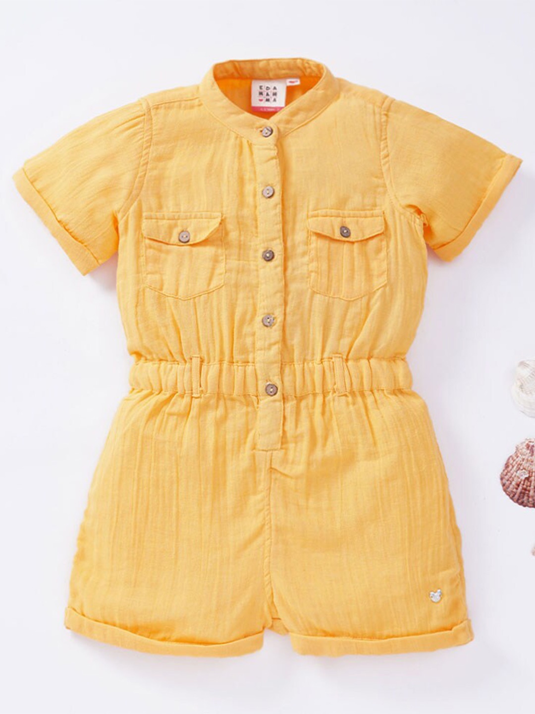

Ed-a-Mamma Girls Yellow Basic Jumpsuit