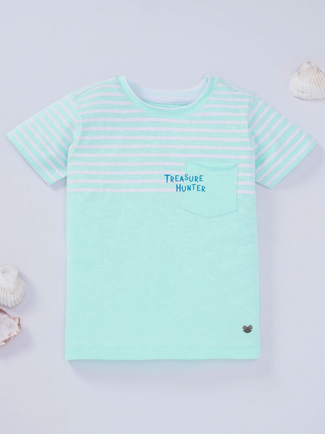 

Ed-a-Mamma Boys Blue Striped Cotton T-shirt