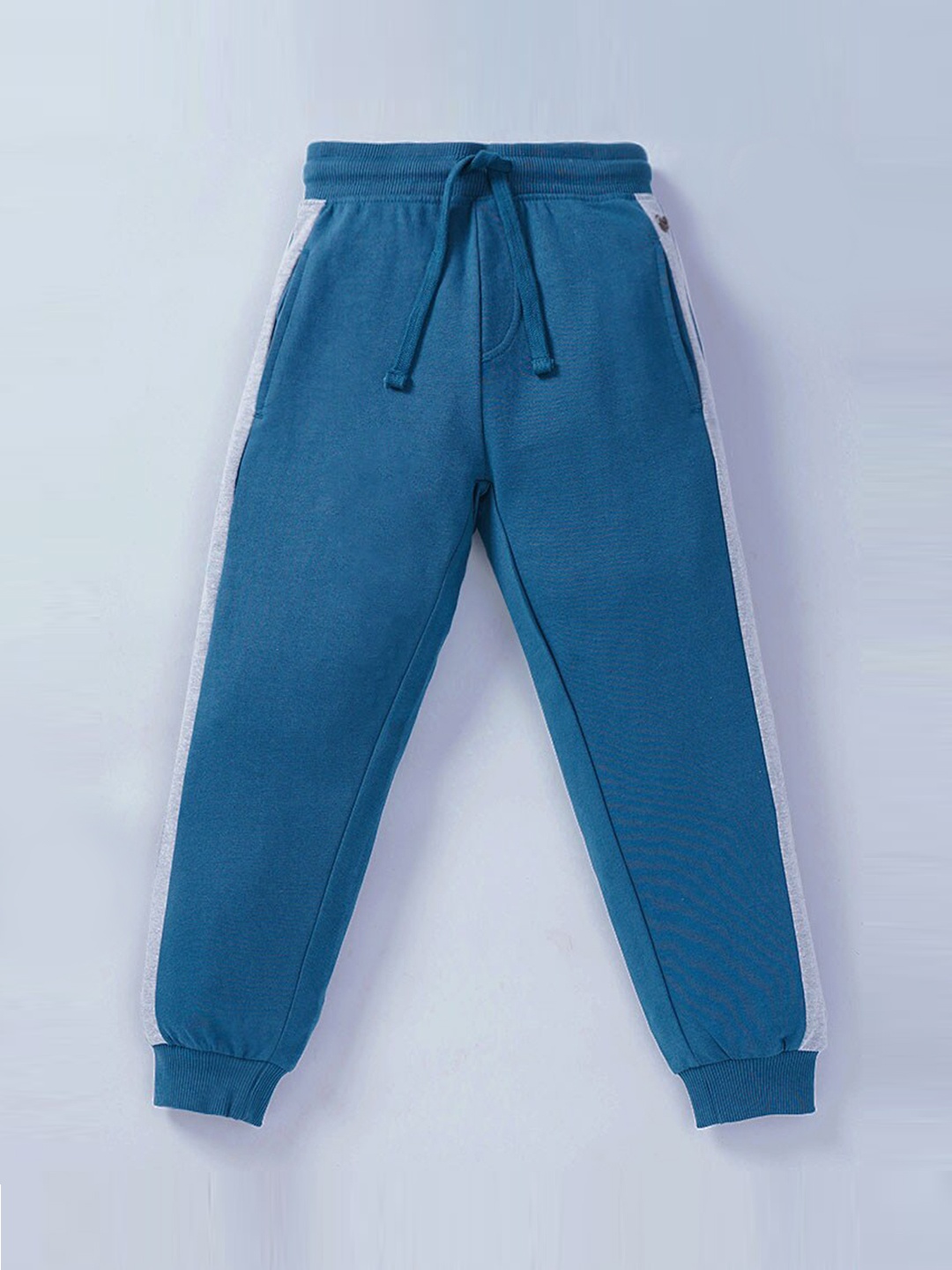 

Ed-a-Mamma Boys Navy Blue Solid Pure Cotton Joggers