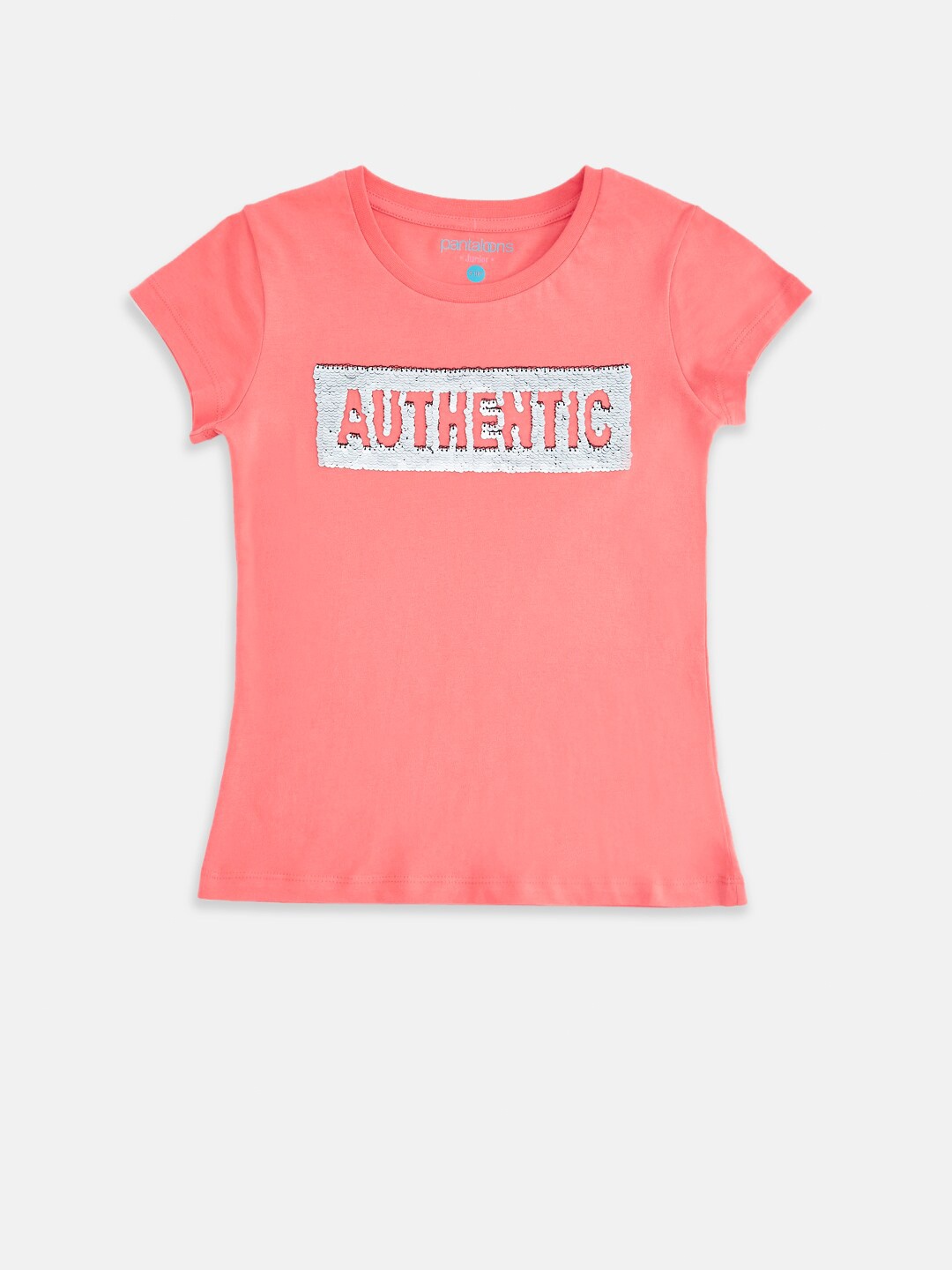 

Pantaloons Junior Girls Coral Printed Pure Cotton T-shirt