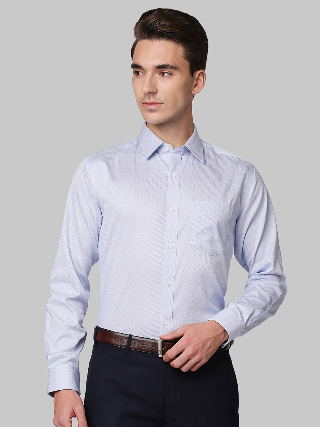 

Park Avenue Men Blue Cotton Regular Fit Formal Shirt