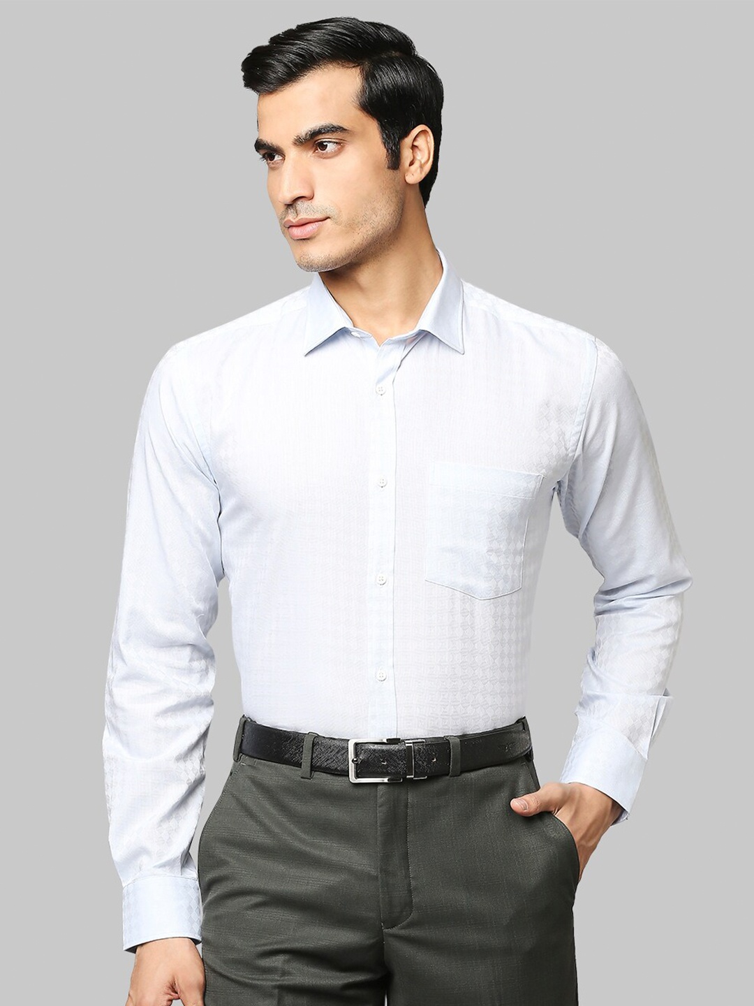 

Park Avenue Men Blue Slim Fit Checked Formal Shirt