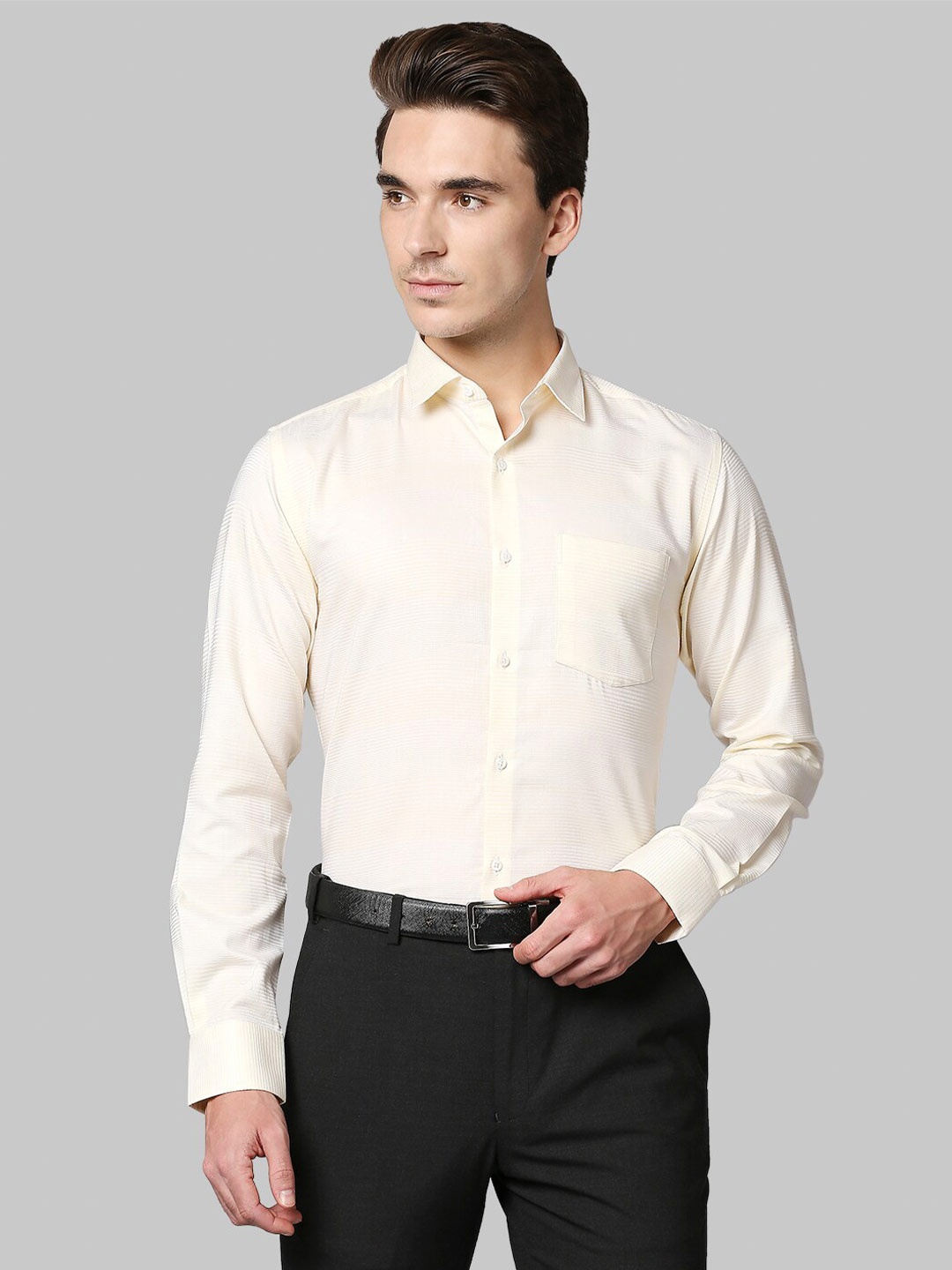 

Park Avenue Men Beige Slim Fit Cotton Formal Shirt