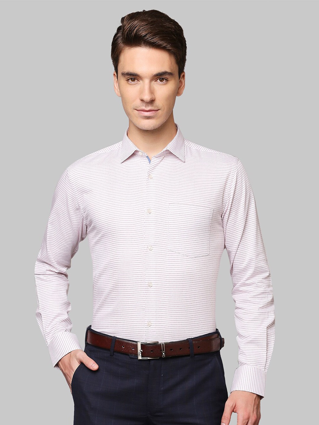 

Park Avenue Men Pink Slim Fit Printed Cotton Formal Shirt