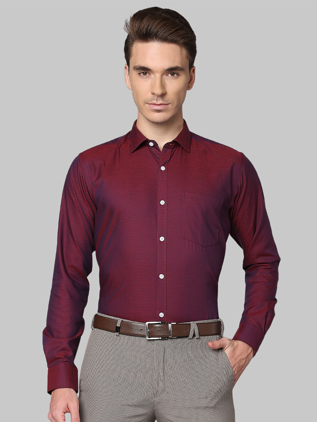 

Park Avenue Men Maroon Slim Fit Formal Shirt