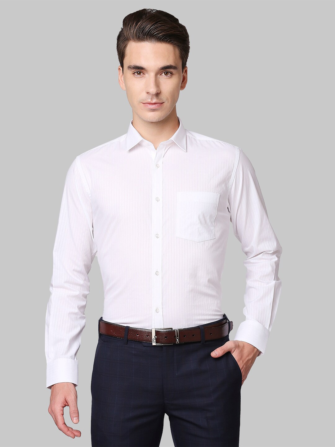 

Park Avenue Men White Slim Fit Formal Shirt