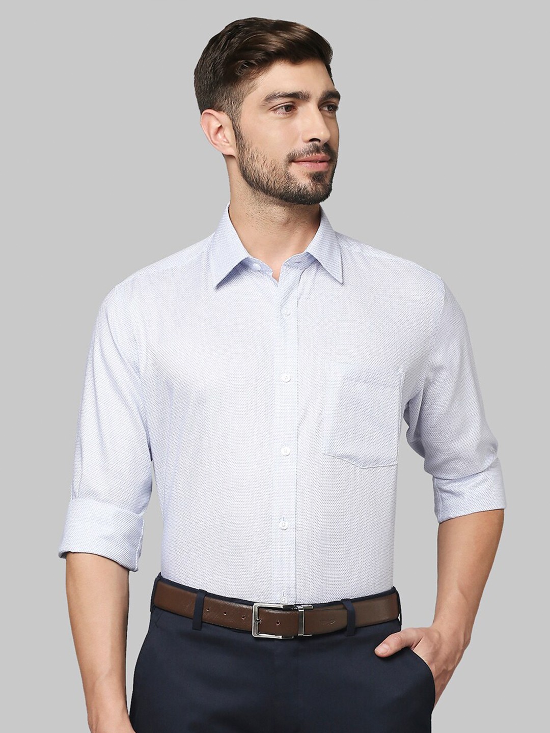 

Park Avenue Men Blue Regular Fit Printed Formal Shirt