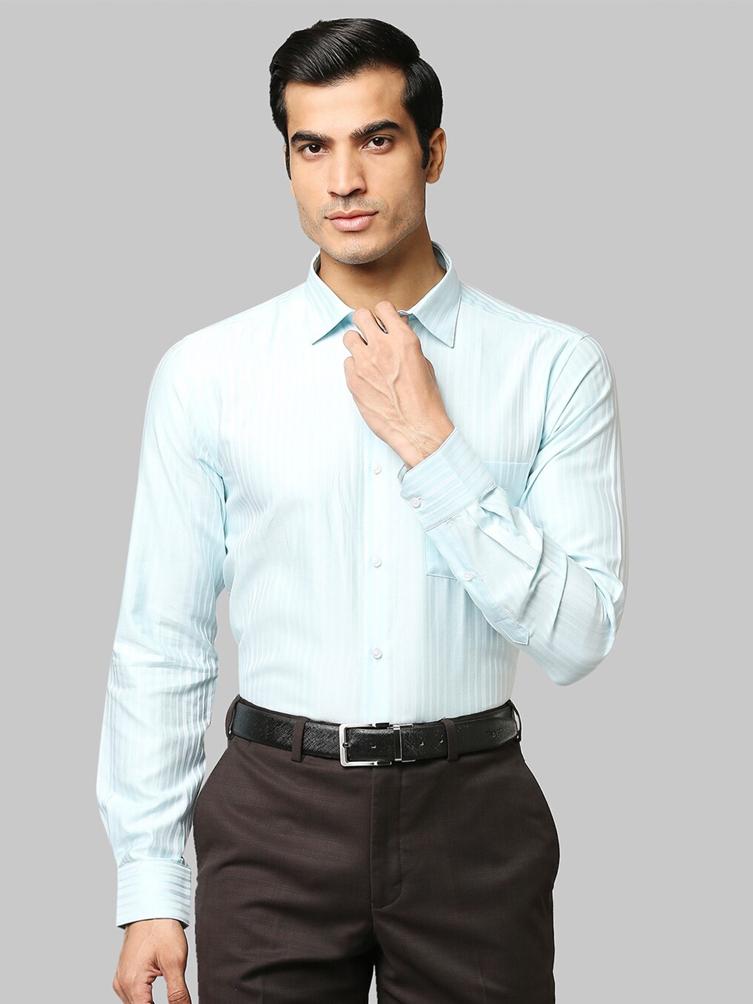 

Park Avenue Men Blue Slim Fit Cotton Formal Shirt