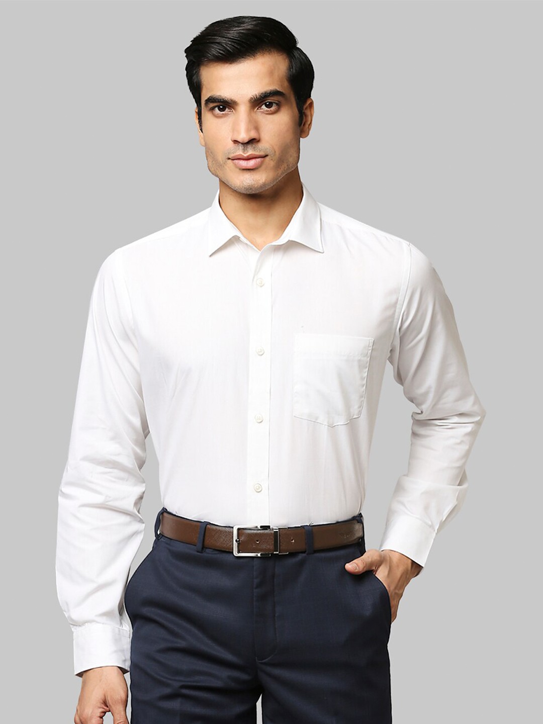 

Park Avenue Men Yellow Cotton Formal Shirt