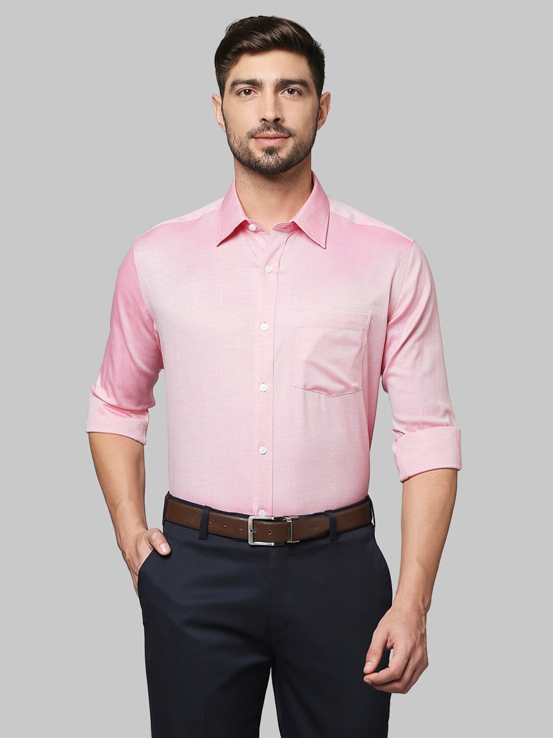 

Park Avenue Men Red Cotton Formal Shirt