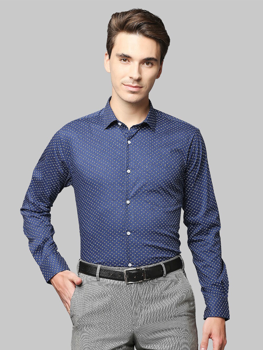 

Park Avenue Men Blue Slim Fit Printed Formal Shirt