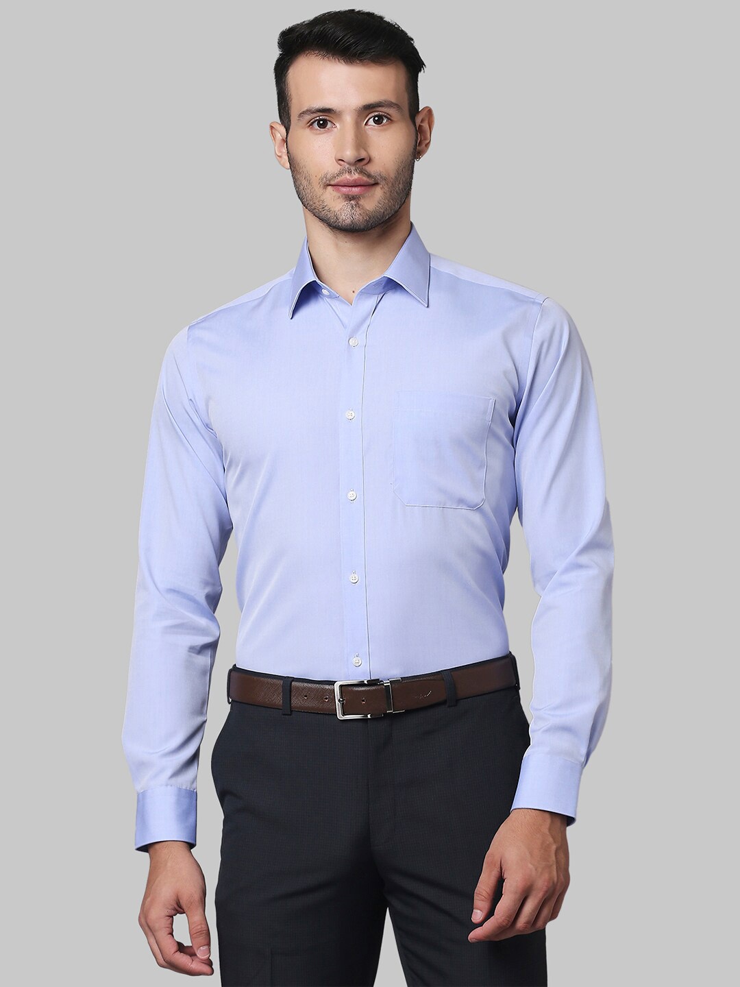 

Raymond Men Blue Regular Fit Formal Cotton Shirt