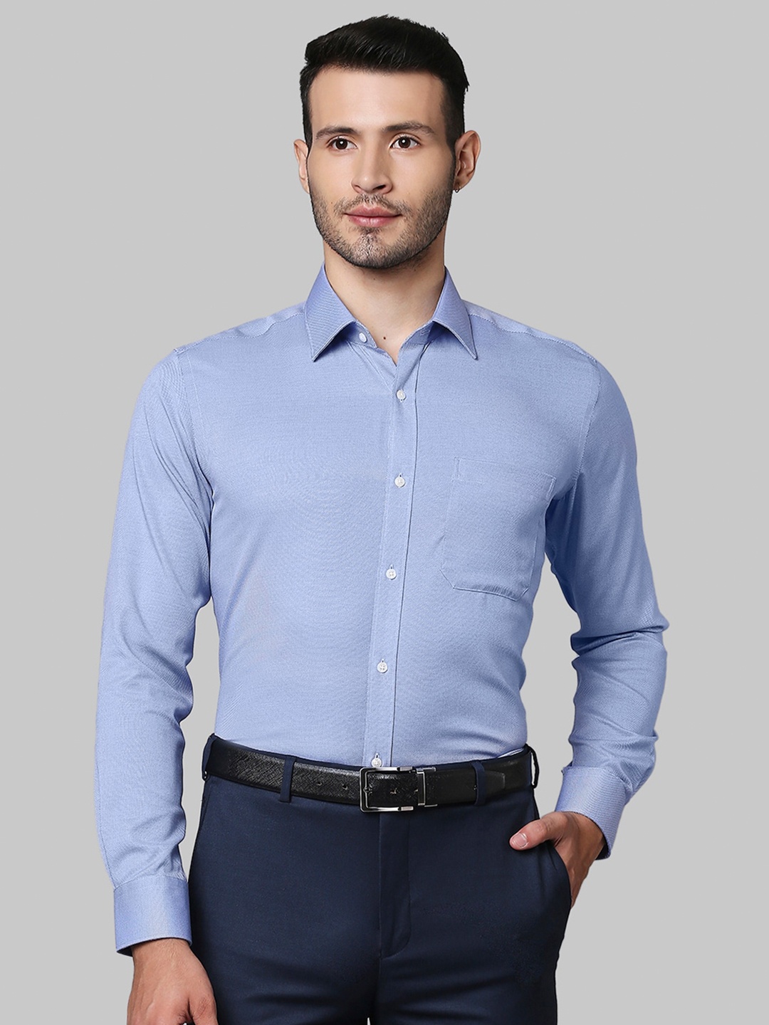 

Raymond Men Blue Formal Cotton Shirt