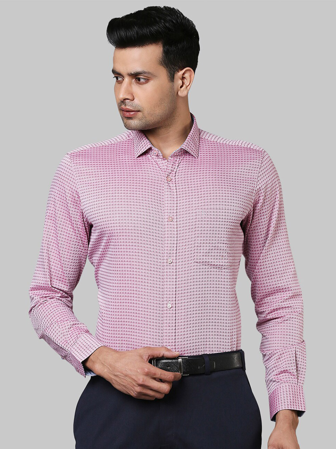 

Raymond Men Red Checked Cotton Casual Shirt