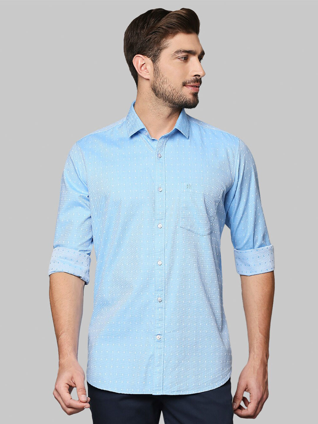 

Raymond Men Blue Regular Fit Casual Shirt