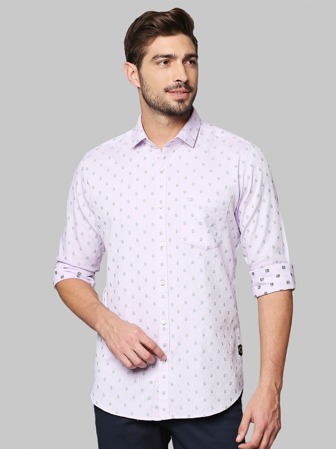 

Raymond Men Lavender Regular Fit Printed Casual Shirt
