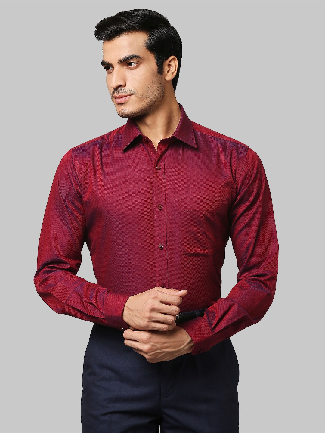 

Raymond Men Red Slim Fit Cotton Formal Shirt