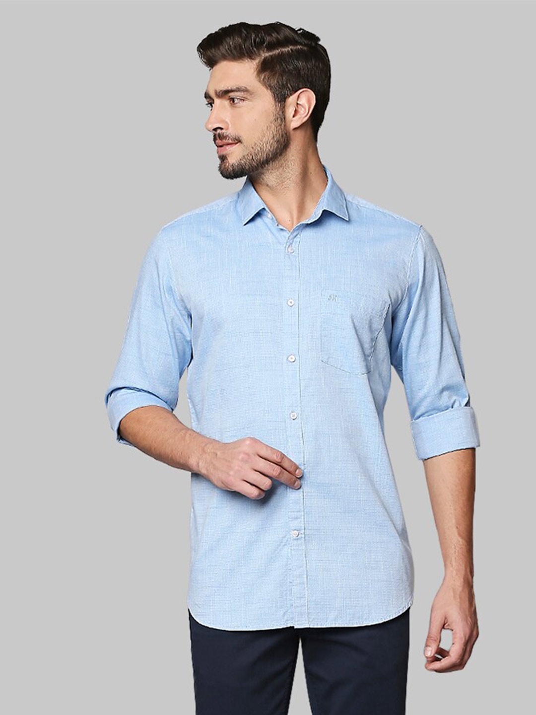 

Raymond Men Blue Cotton Casual Shirt