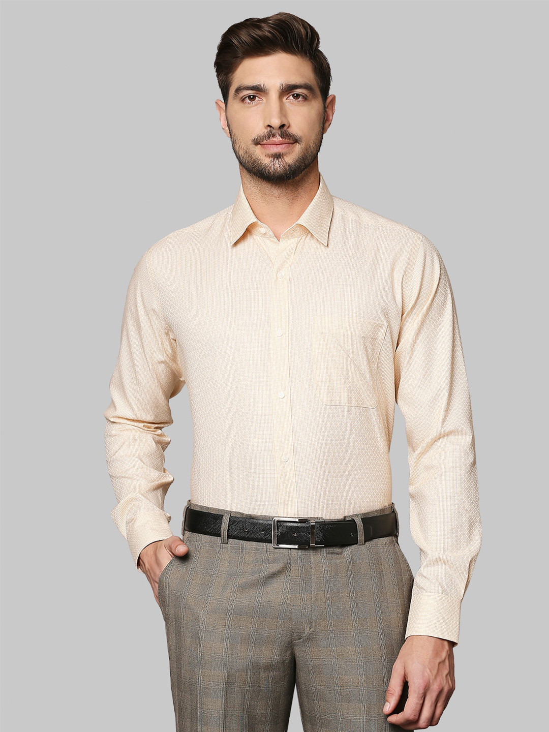 

Raymond Men Yellow Cotton Formal Shirt