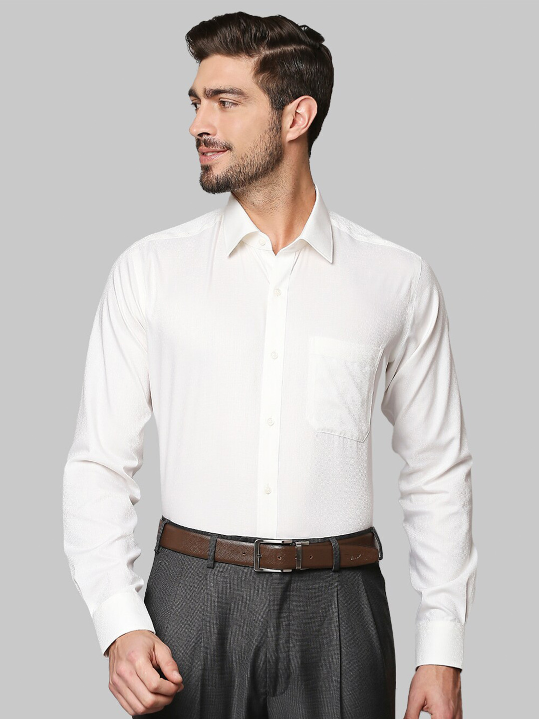 

Raymond Men Beige Cotton Formal Shirt