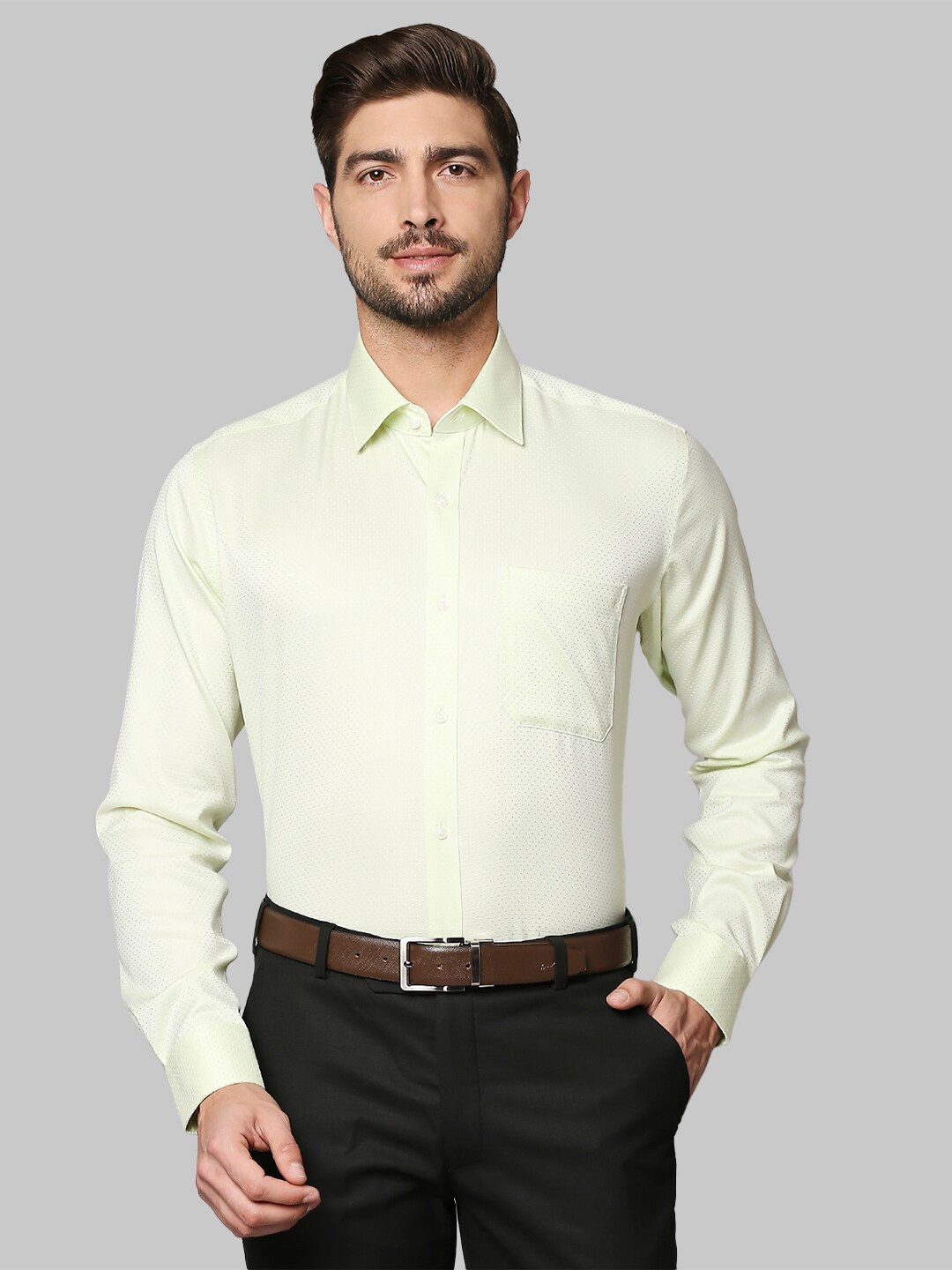 

Raymond Men Green Cotton Formal Shirt