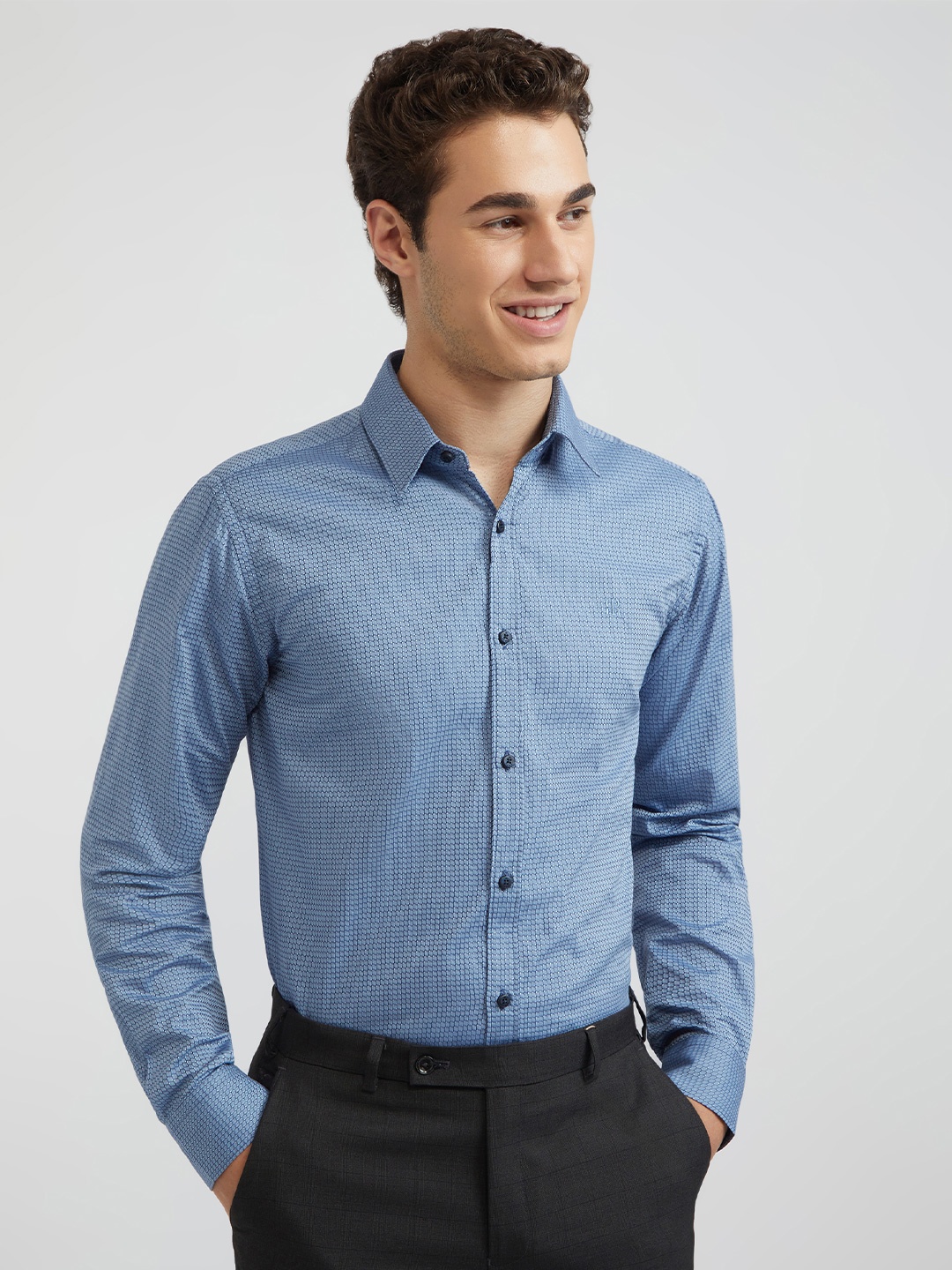 

Raymond Men Blue Slim Fit Cotton Formal Shirt
