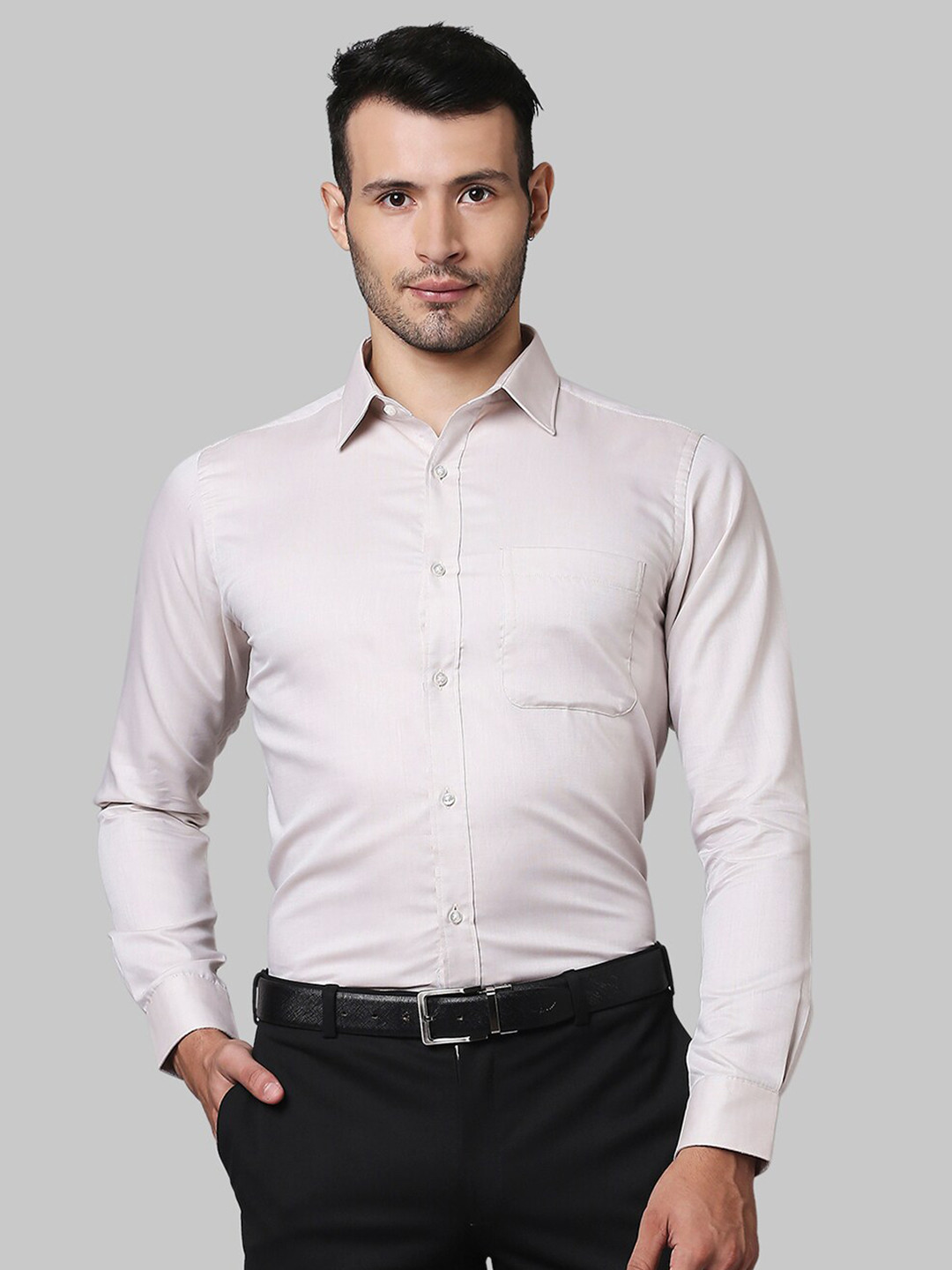 

Raymond Men Beige Slim Fit Cotton Formal Shirt