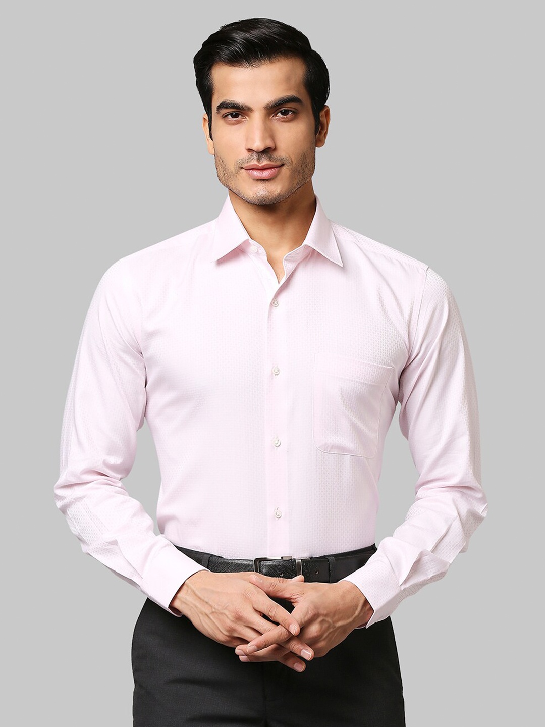 

Raymond Men Pink Self Design Regular Fit Casual Shirt