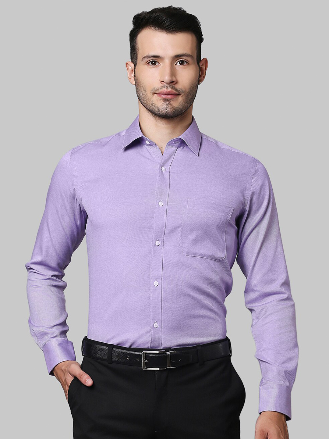 

Raymond Men Purple Cotton Regular Fit Formal Shirt