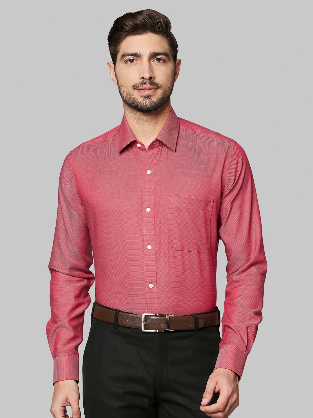 

Raymond Men Red Regular Fit Formal Shirt