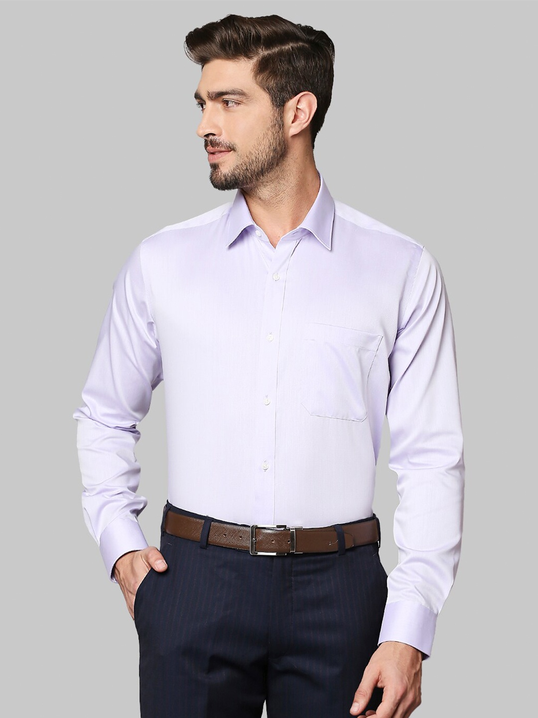 

Raymond Men Purple Cotton Formal Shirt