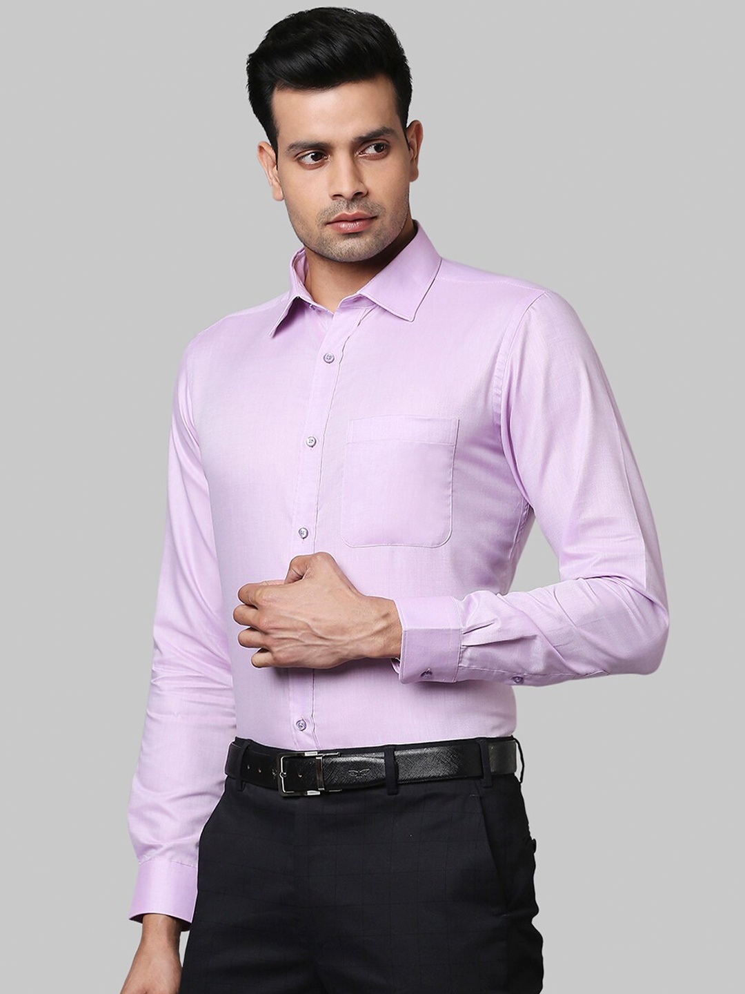 

Raymond Men Lavender Slim Fit Opaque Formal Shirt