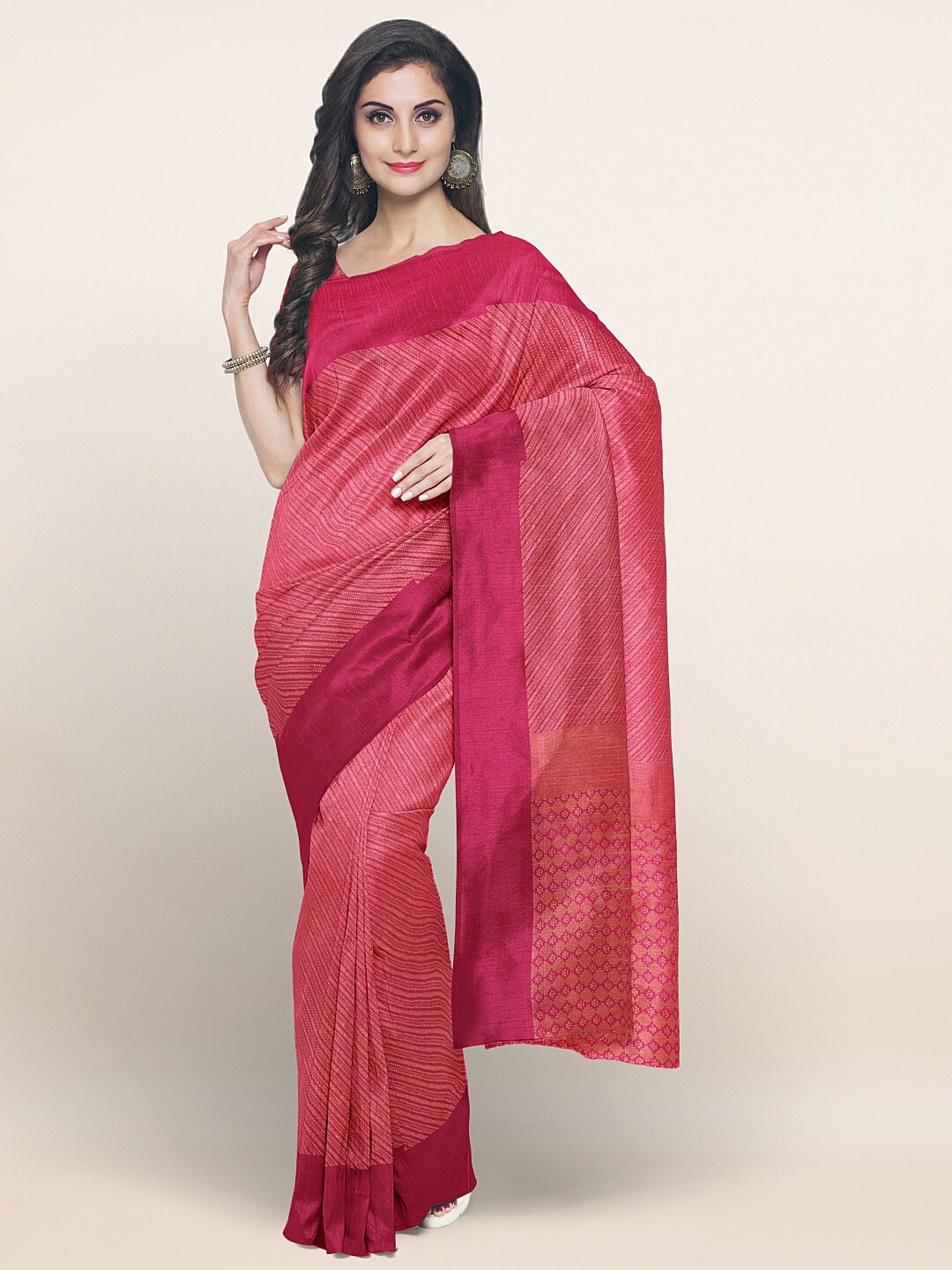 

Pothys Pink Woven Design Zari Saree