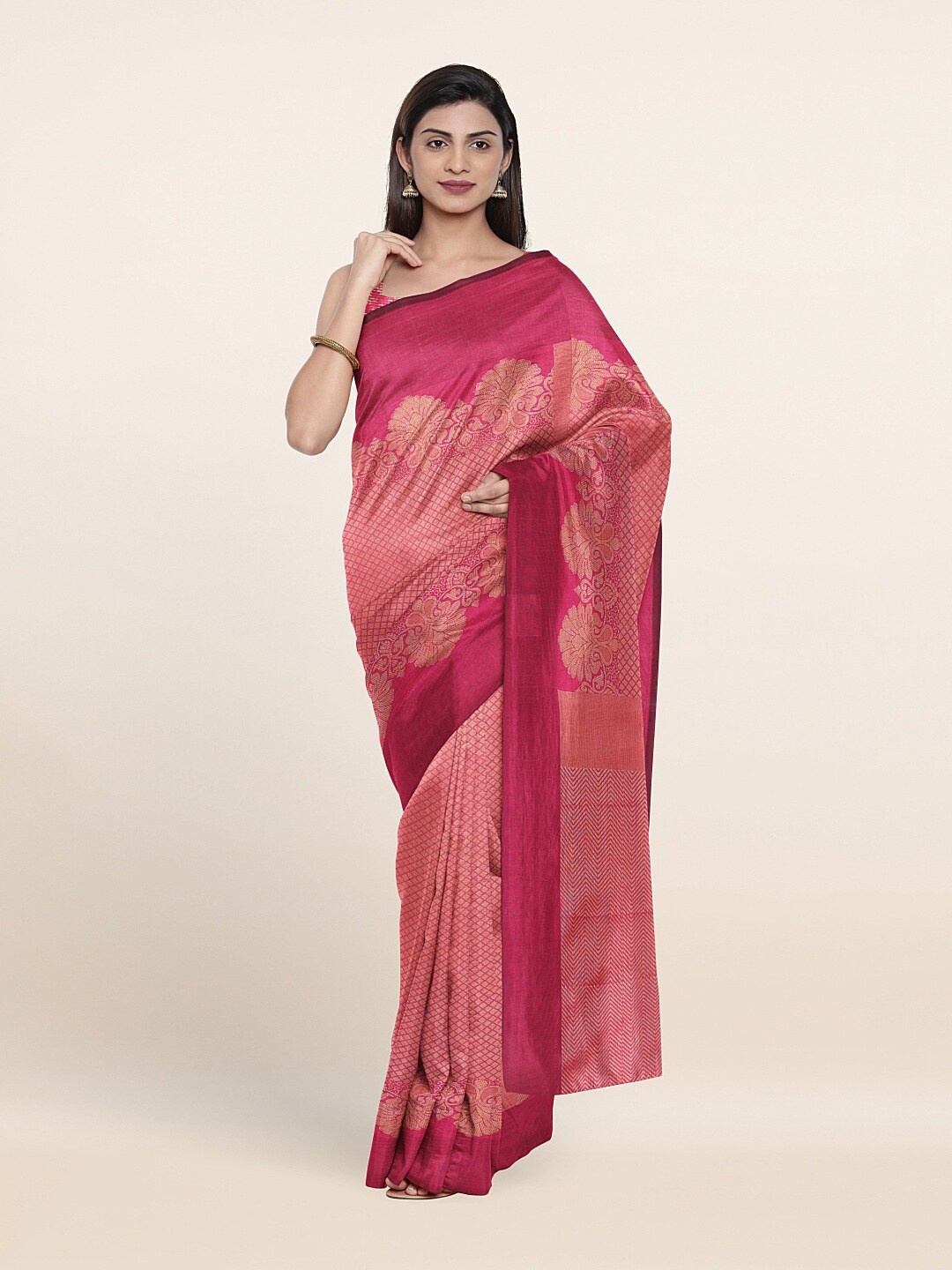 

Pothys Pink Woven Design Saree