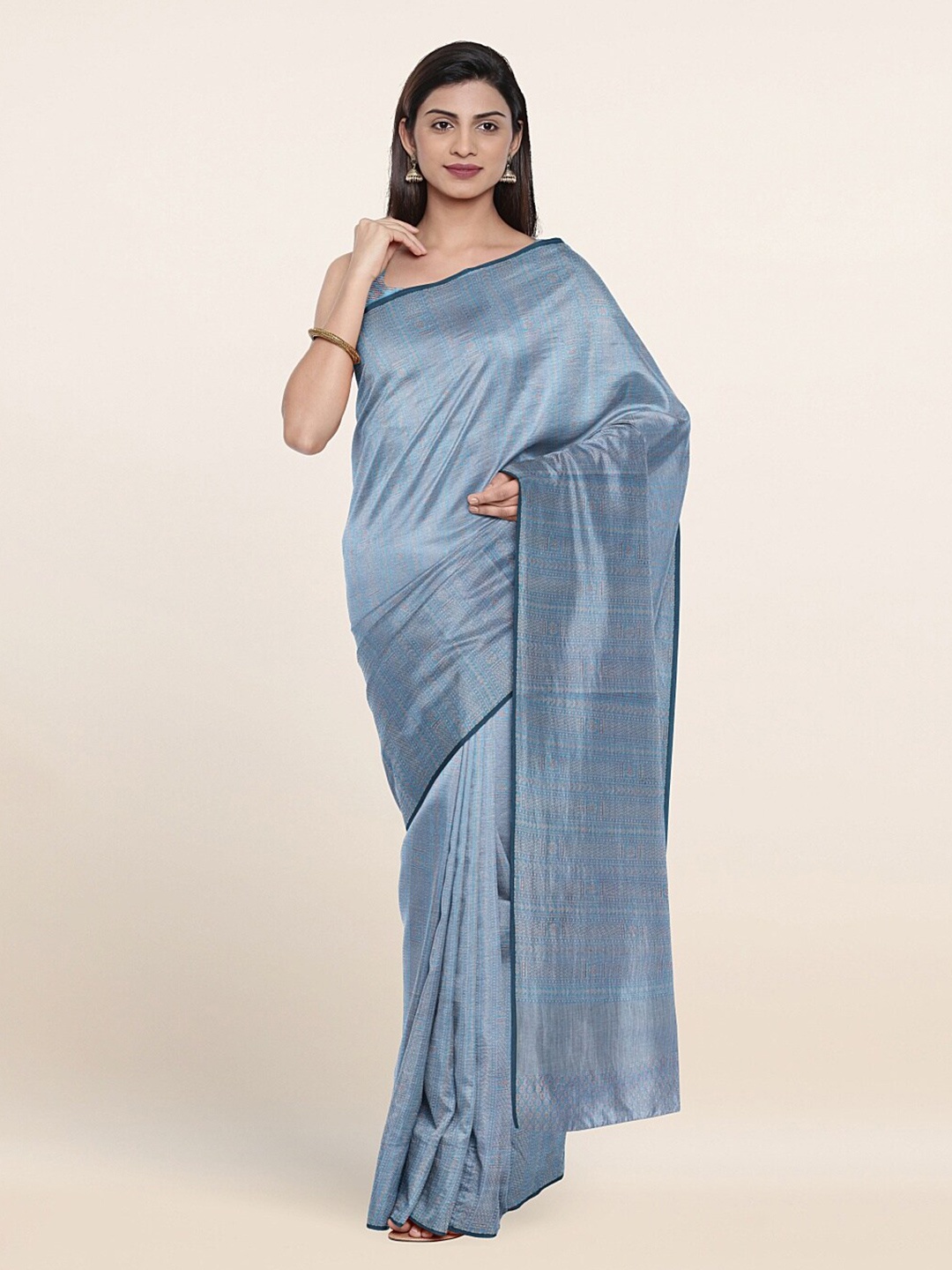 

Pothys Blue Woven Design Saree