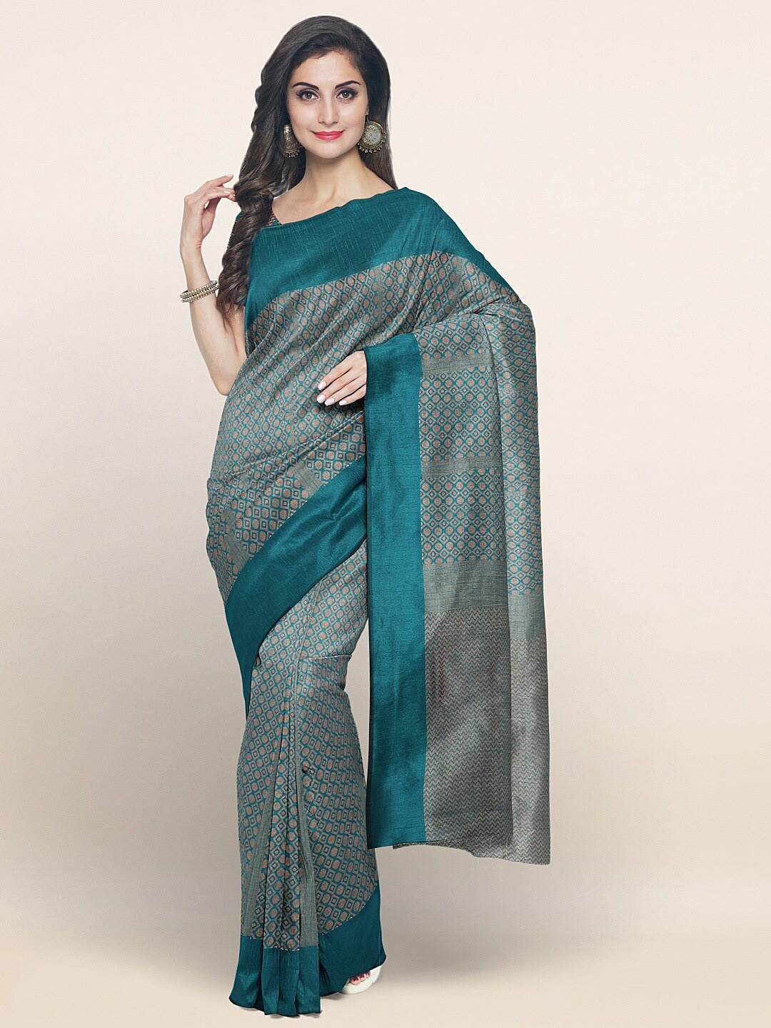 

Pothys Green Woven Design Saree