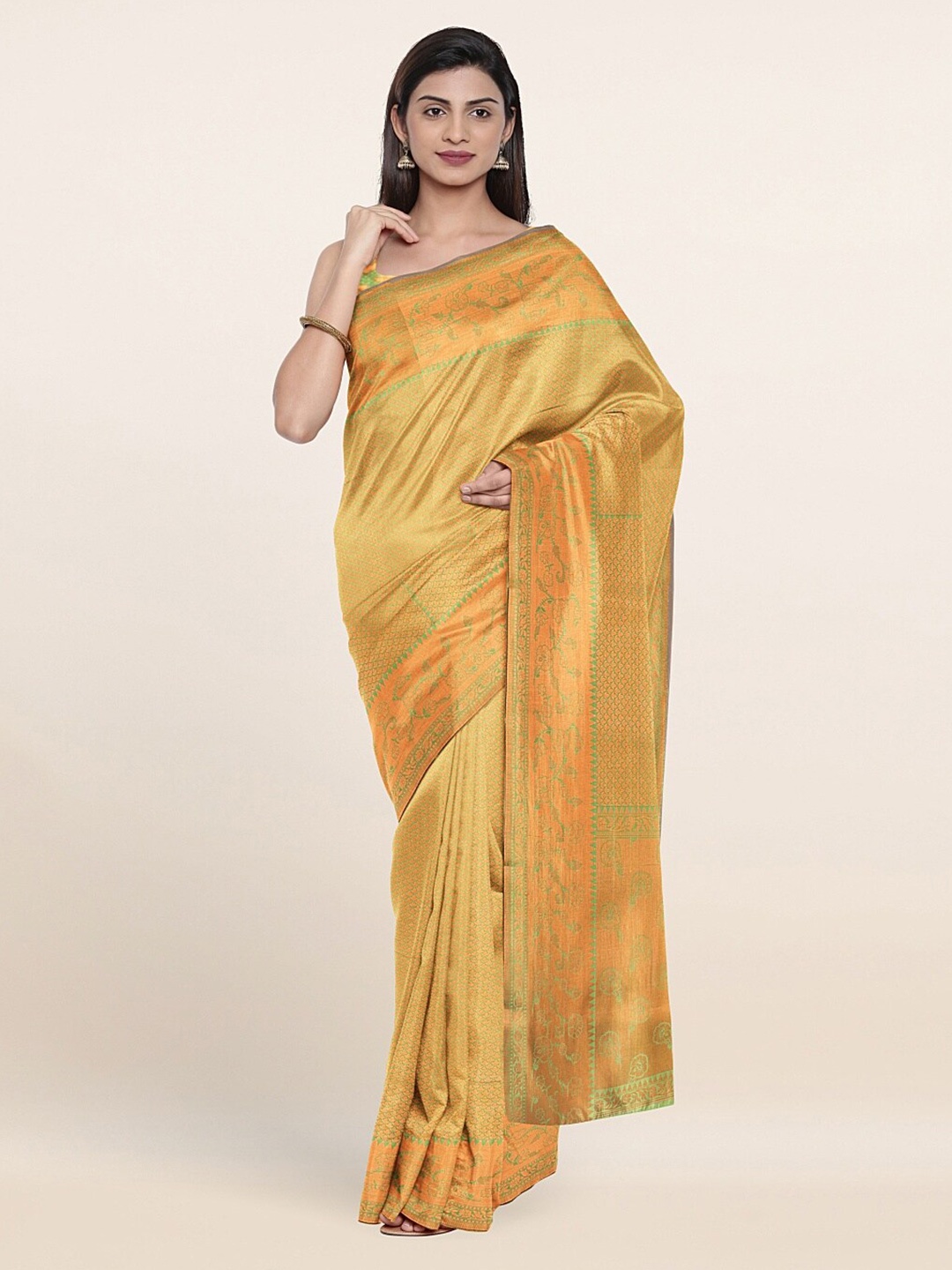 

Pothys Green Woven Design Saree