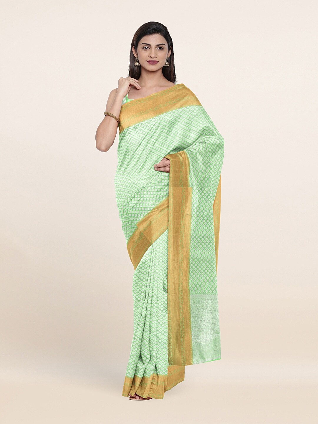 

Pothys Green Woven Design Saree