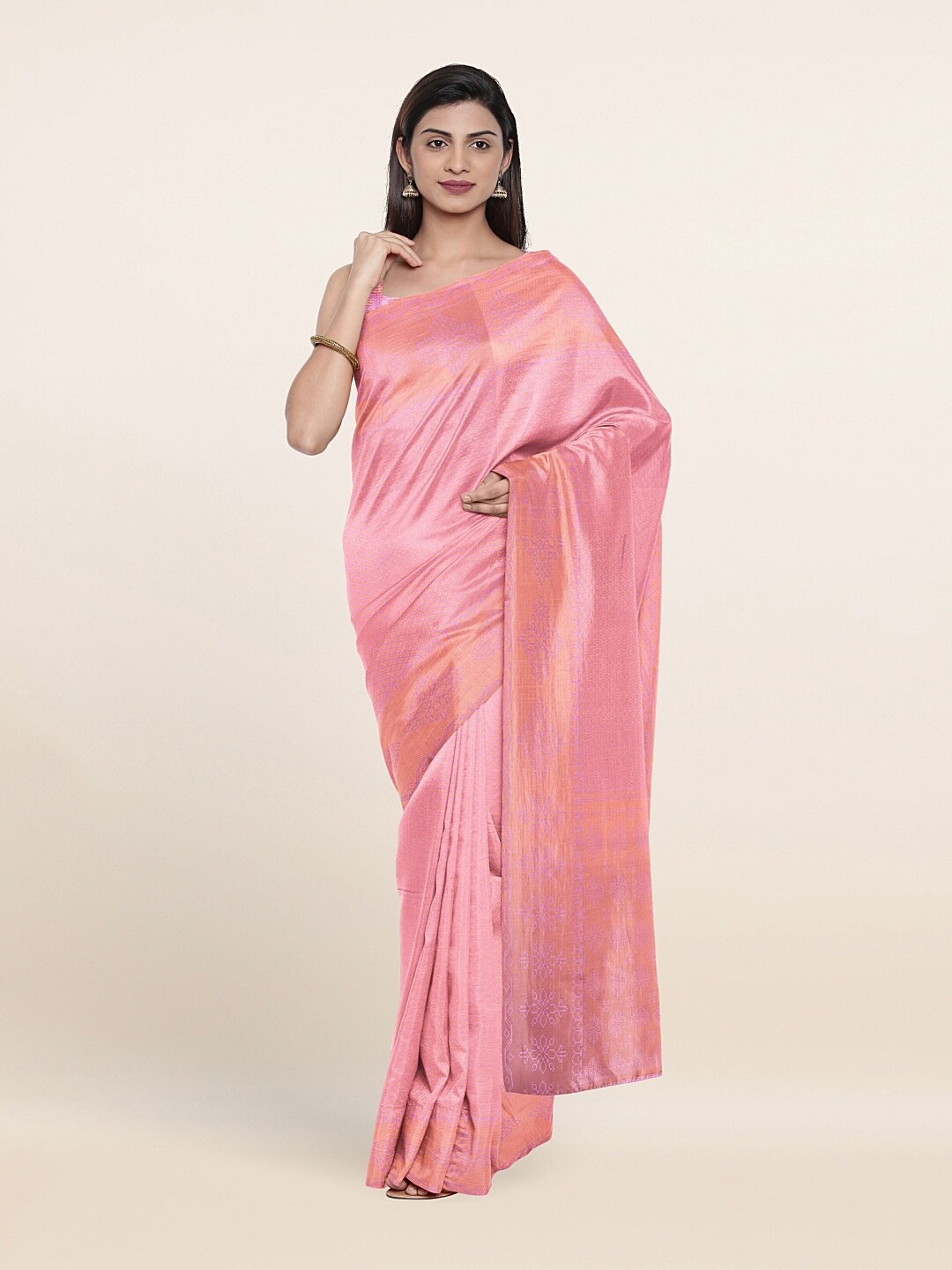 

Pothys Pink Woven Design Zari Art Silk Saree