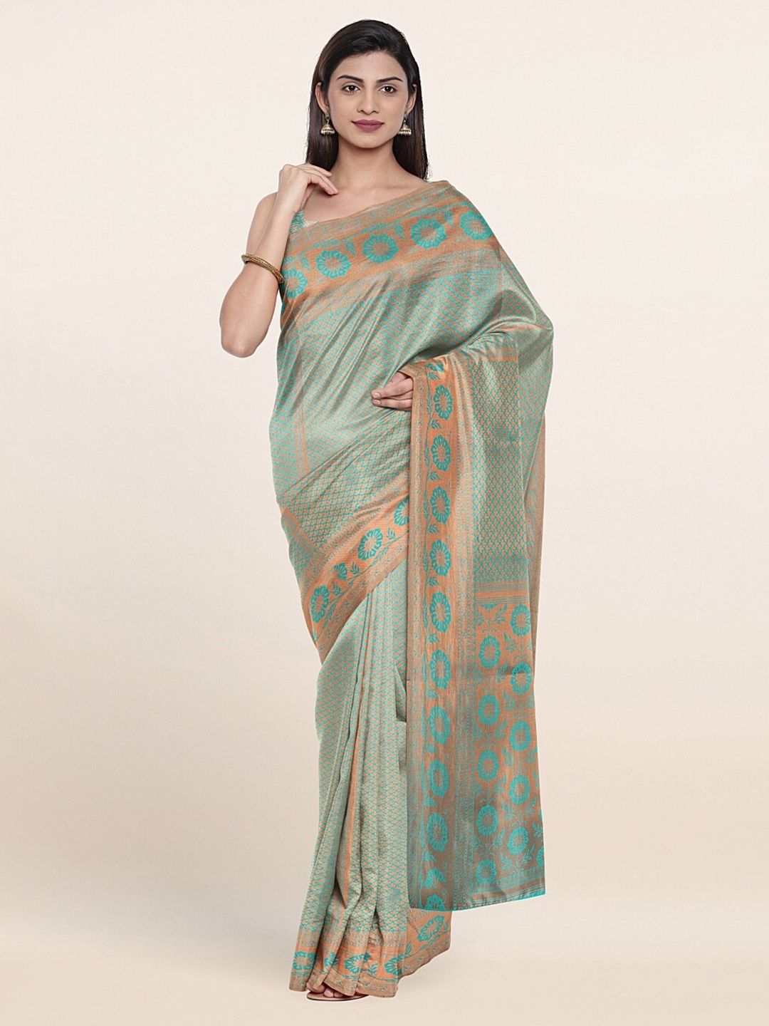 

Pothys Green Woven Design Saree