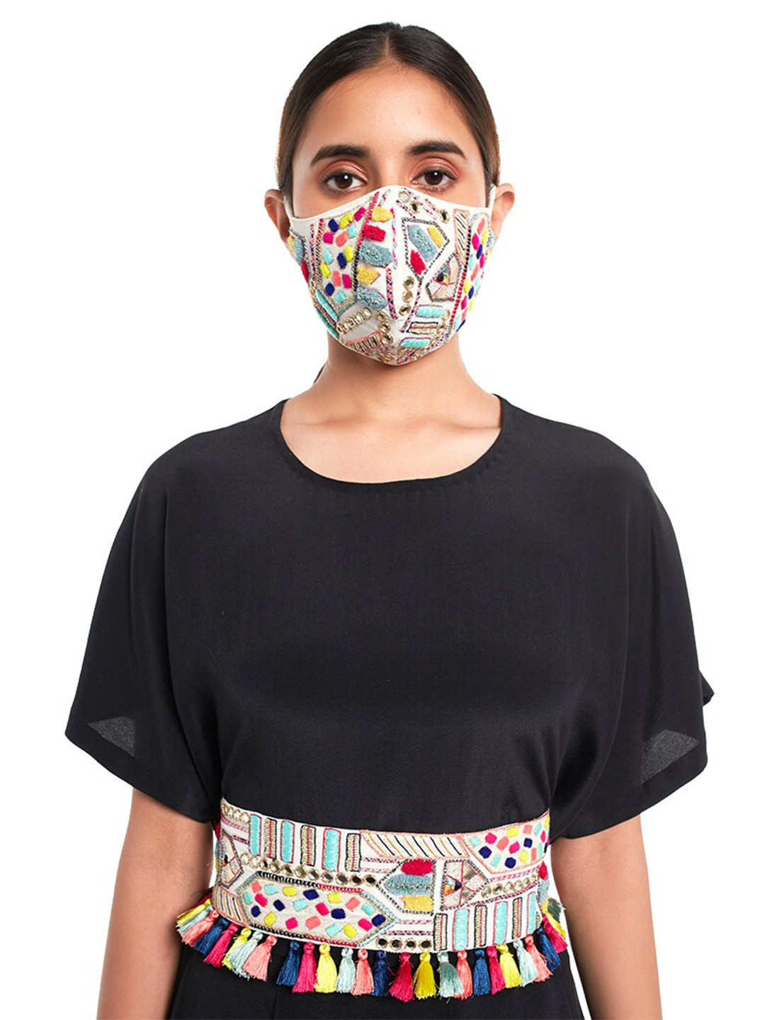 

Payal Singhal Women Cream Embroidered 3 Ply Outdoor Masks