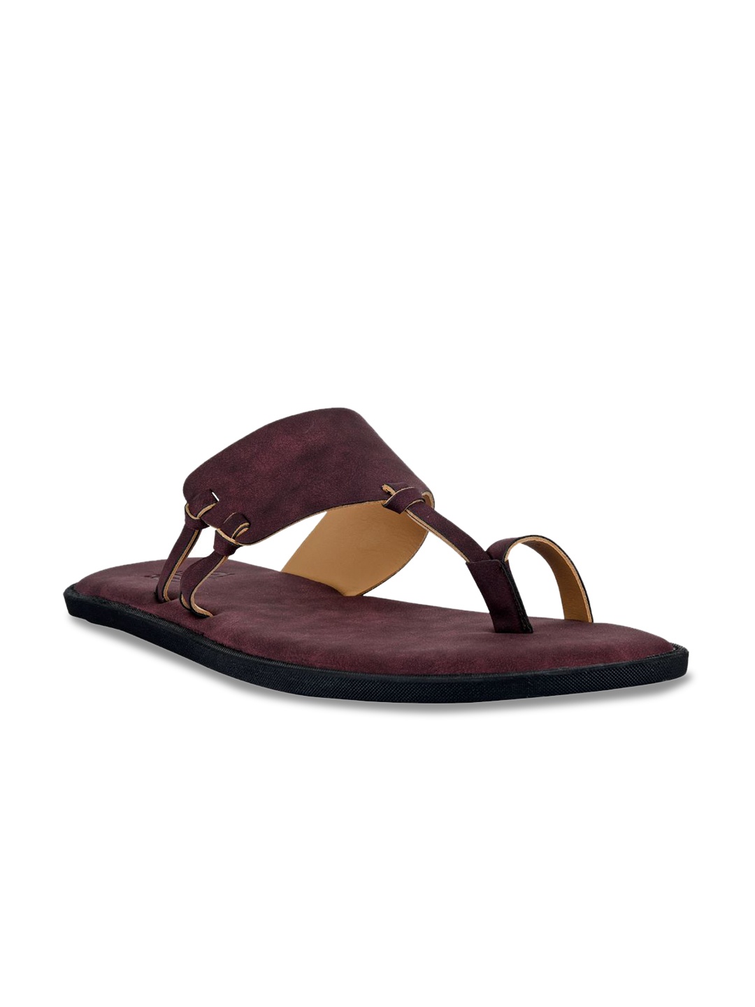 

SKO Men Maroon Ethnic One Toe Flats