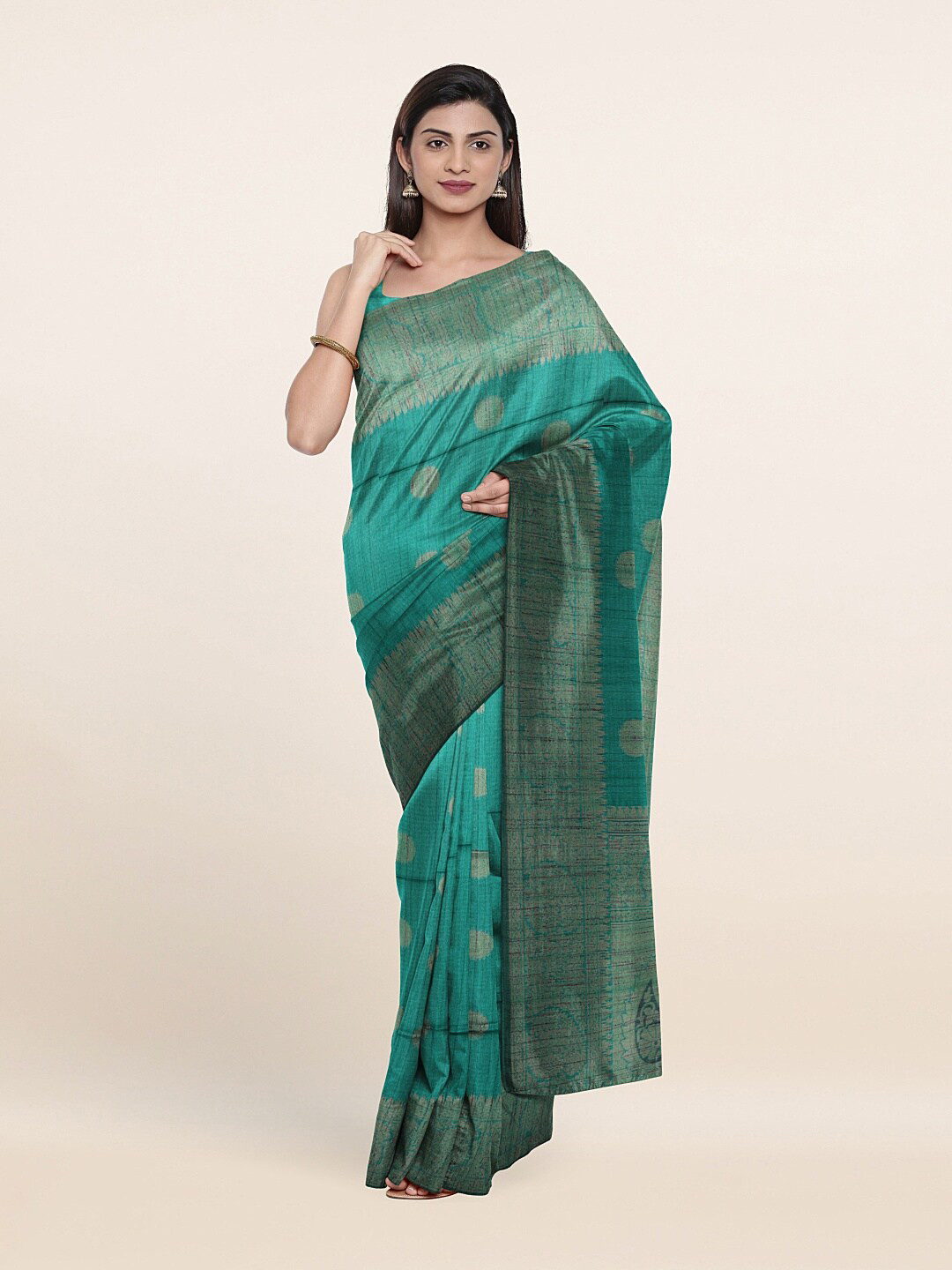 

Pothys Green Woven Design Saree