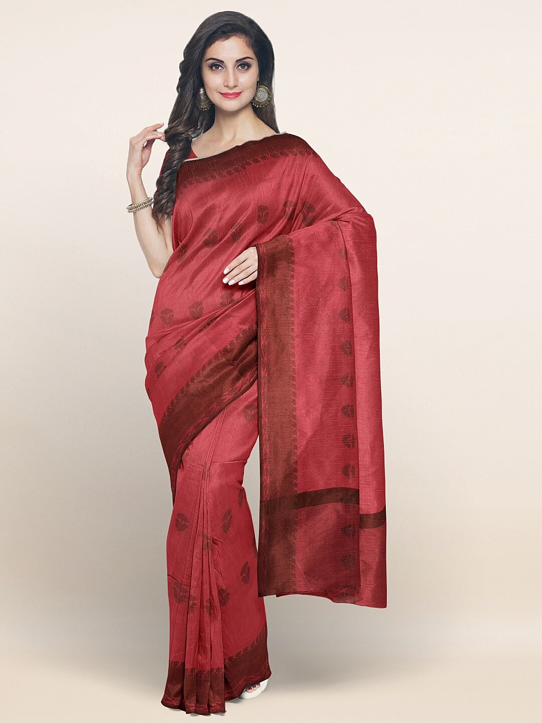 

Pothys Rust Woven Design Banarasi Saree