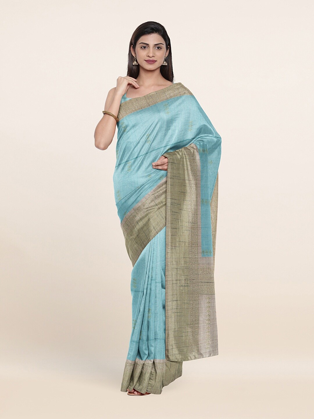

Pothys Blue Woven Design Pure Silk Saree