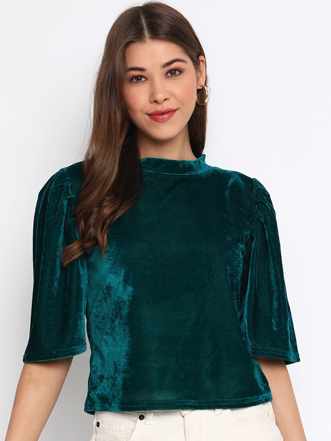 

Mayra Teal Velvet Top