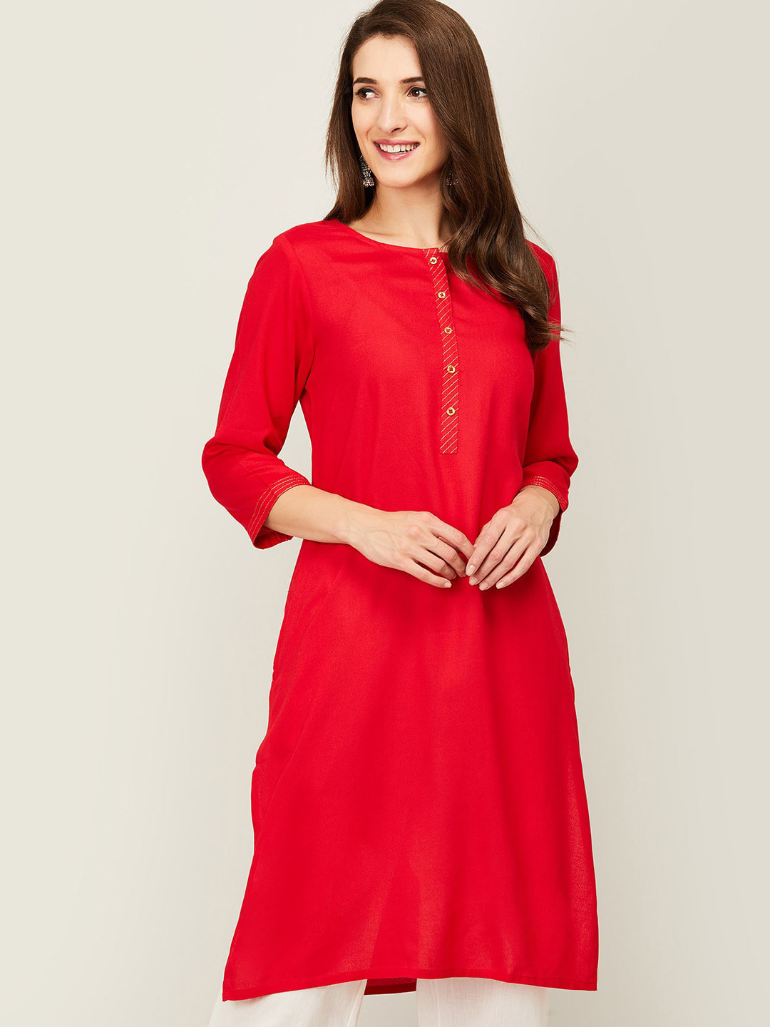 

Melange by Lifestyle Women Red Kurta