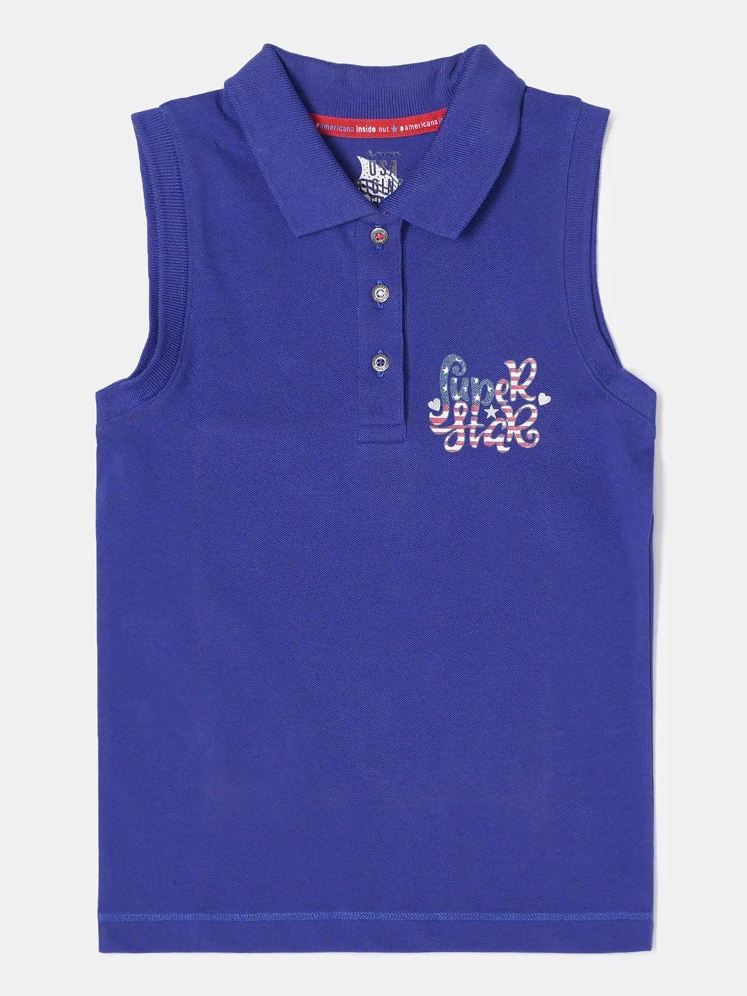 

Jockey Girls Super Combed Cotton Graphic Printed Sleeveless Tank Top-UG10, Blue