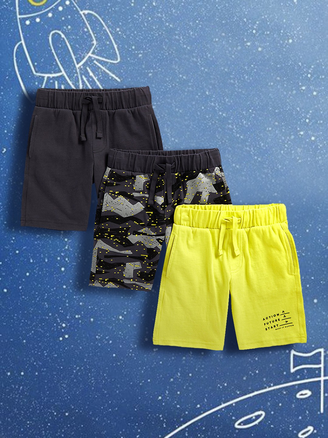 

mothercare Boys Pack of 3 Regular Shorts, Multi