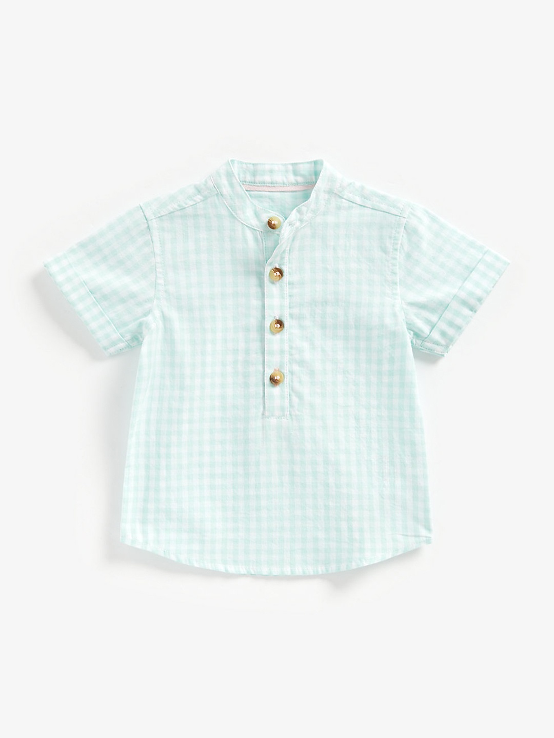 

mothercare Boys Green Checked Pure Cotton Casual Shirt